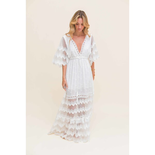 Jaase Lange Jurk Bungalow White | Jaase