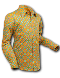 Chenaski Overhemd Dotsgrid light-green, orange
