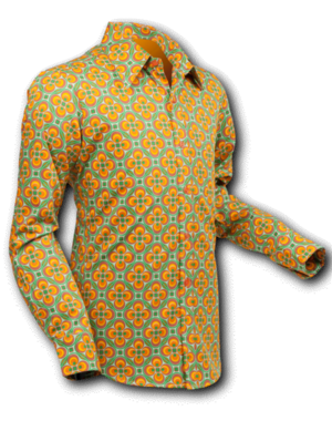 Chenaski Overhemd Dotsgrid light-green, orange
