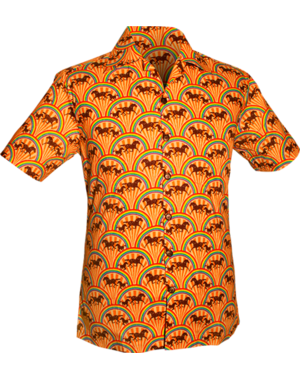 Chenaski Korte mouwen overhemd Rainbows & Horses dark-creme