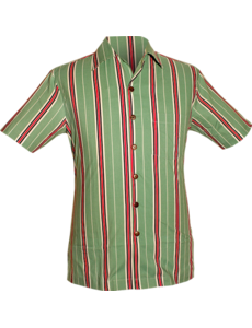 Chenaski Korte mouwen overhemd Stripes creme, mint, black, red