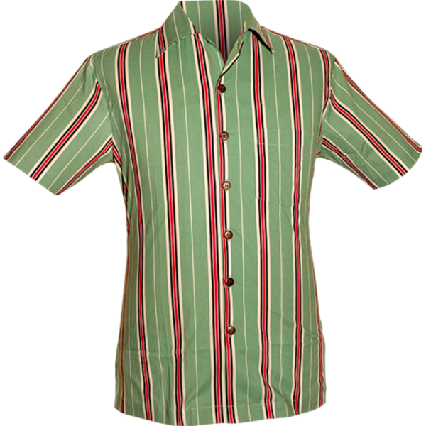 Chenaski Korte mouwen overhemd Stripes creme, mint, black, red | Chenaski