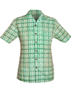 Chenaski Korte mouwen overhemd Shinori Mountains creme, mint, green