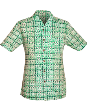 Chenaski Korte mouwen overhemd Shinori Mountains creme, mint, green