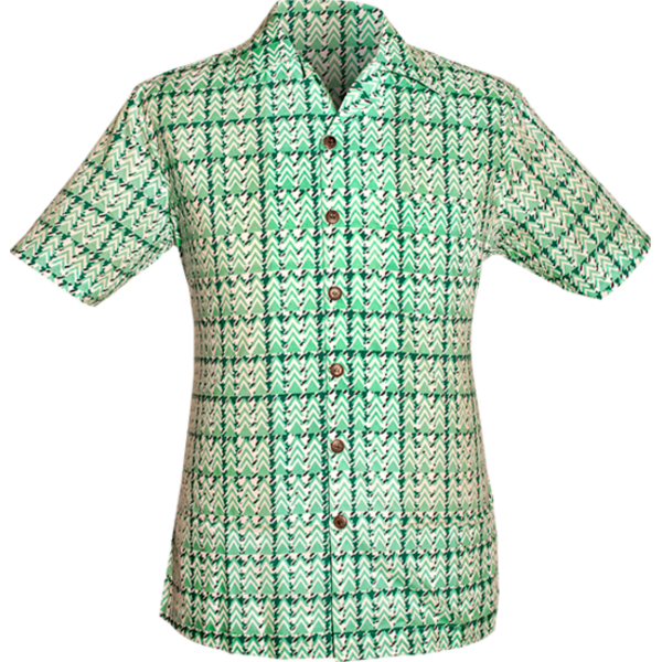 Chenaski Korte mouwen overhemd Shinori Mountains creme, mint, green | Chenaski