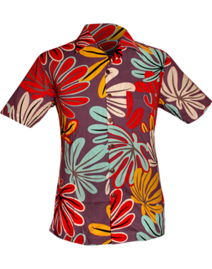 Chenaski Korte mouwen overhemd Colorful Palms lilac