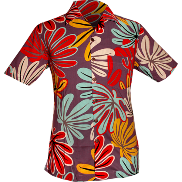 Chenaski Korte mouwen overhemd Colorful Palms lilac | Chenaski