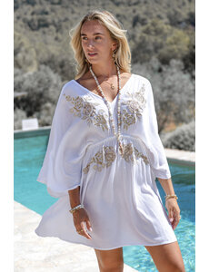 Ibzmode Korte Jurk Florita Rosas White