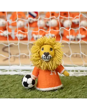 Sjaal met Verhaal Decoratie Leeuw met voetbal