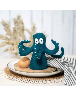 Sjaal met Verhaal Decoratie Sealife Octopus Zeegroen