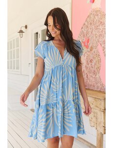 Jaase Korte Jurk Floating Palms Tracey