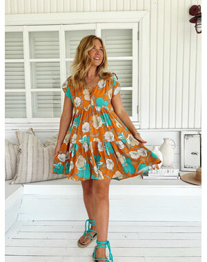 Jaase Korte Jurk Aqua fields Tracey