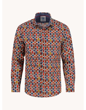 A Fish Named Fred Blouse  Lanterns Multicolor Red