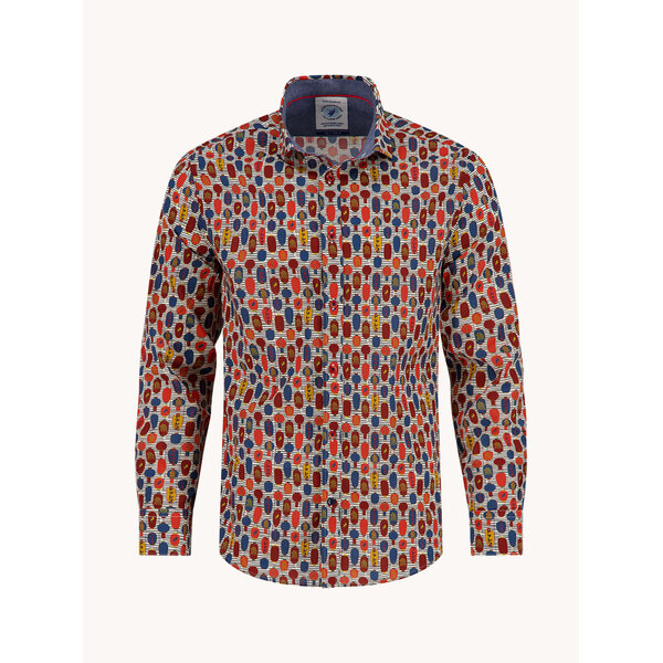 A Fish Named Fred Blouse  Lanterns Multicolor Red | A Fish Named Fred