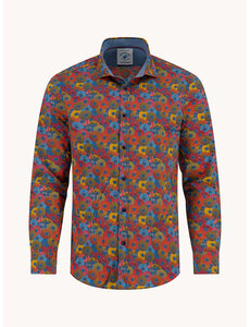 A Fish Named Fred Blouse Japanese Rounds Multicolor Red