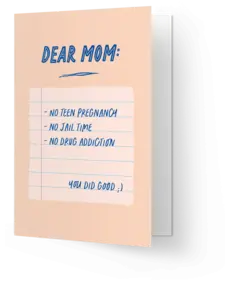 Kaart Blanche Dear mom, note