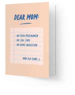 Kaart Blanche Dear mom, note