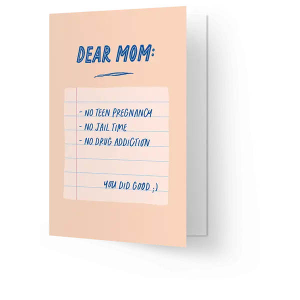Kaart Blanche Dear mom, note | Kaart Blanche