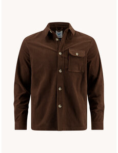 A Fish Named Fred Overshirt rib Chocolate Brown