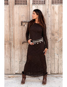 MOOST Wanted Lange Jurk Luna Lace Dark Brown