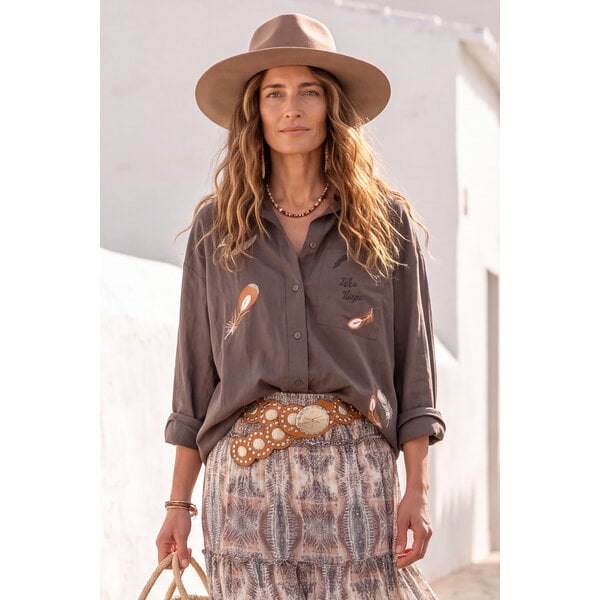 Blouse Nieves Brown | Isla Ibiza Bonita