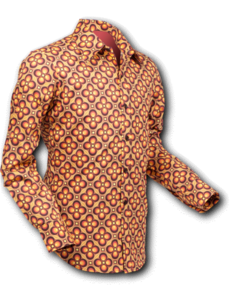 Chenaski Overhemd Dotsgrid Brown-Yellow