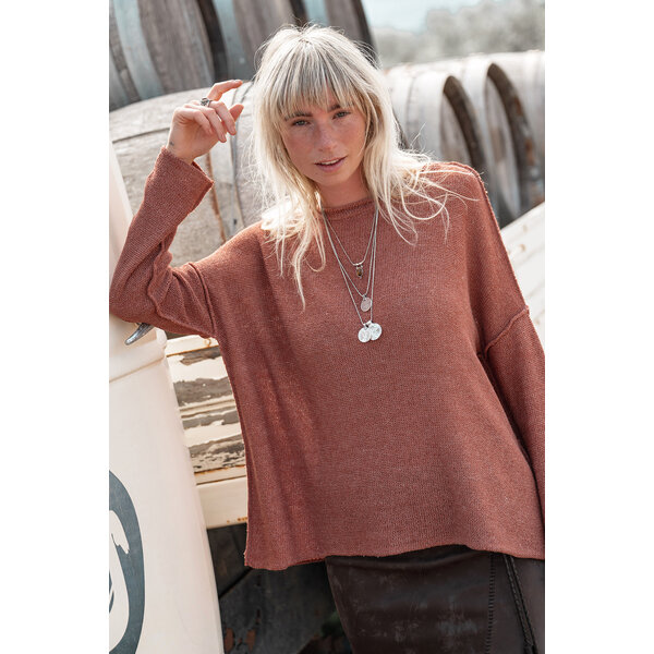 MOOST Wanted Gebreide Top Fiona Brick Red | Moost Wanted