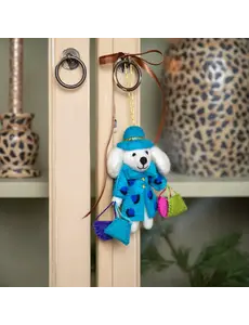 Sjaal met Verhaal Hanger Poedel Shopaholic Turquoise