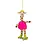 Sjaal met Verhaal Hanger Giraffe op Rollerskates Fuchsia | Sjaal met Verhaal