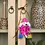 Sjaal met Verhaal Hanger Poedel Shopaholic Roze } Sjaal met Verhaal