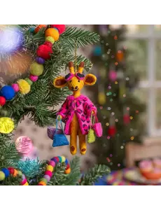 Sjaal met Verhaal Hanger Giraffe Shopaholic Roze