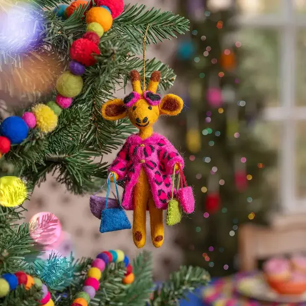 Sjaal met Verhaal Hanger Giraffe Shopaholic Roze | Sjaal met Verhaal