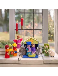 Sjaal met Verhaal Kerststal Multicolor