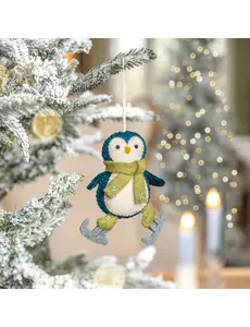 Sjaal met Verhaal Hanger Pinguin op schaatsen