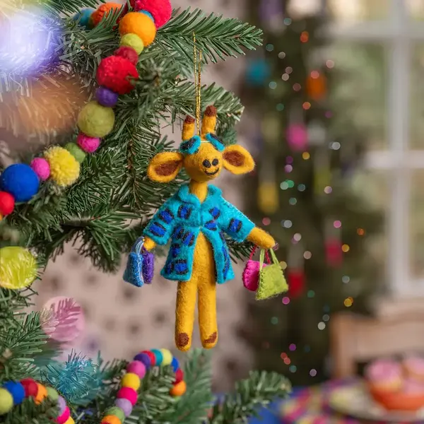 Sjaal met Verhaal Hanger Giraffe Shopaholic Turquoise | Sjaal met Verhaal
