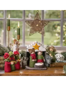 Sjaal met Verhaal Kerststal Rood-Groen