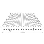 126 x 366 cm  Golfplaat Polycarbonaat Transparant Type H 76/18 Enkelwandig
