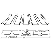 107 x 600 cm  Profielplaat Polycarbonaat Transparant Type 207/35 Enkelwandig