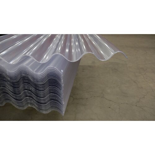 110 x 305 cm  Golfplaat Polycarbonaat Transparant Type F 177/51 Driewandig