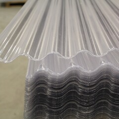 114,3 x 305 cm  Golfplaat Polycarbonaat Transparant Type H 76/18 Tweewandig