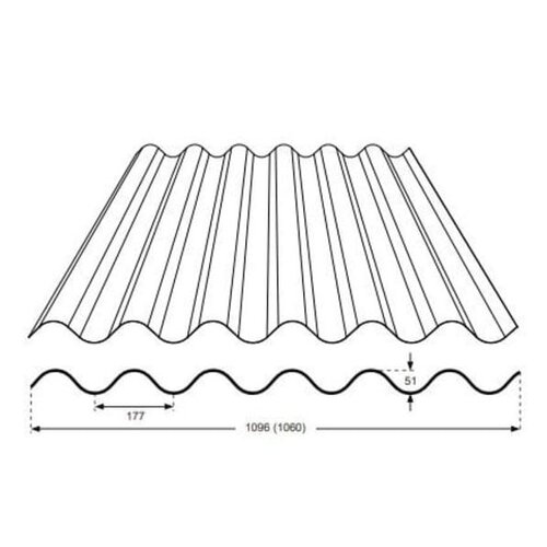 1096 x 5500 mm  Stabipol Golfplaat baksteenrood 177/51