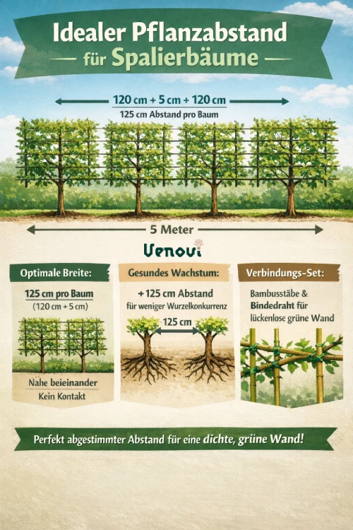 Infografik: Pflanzabstand für Spalierbäume