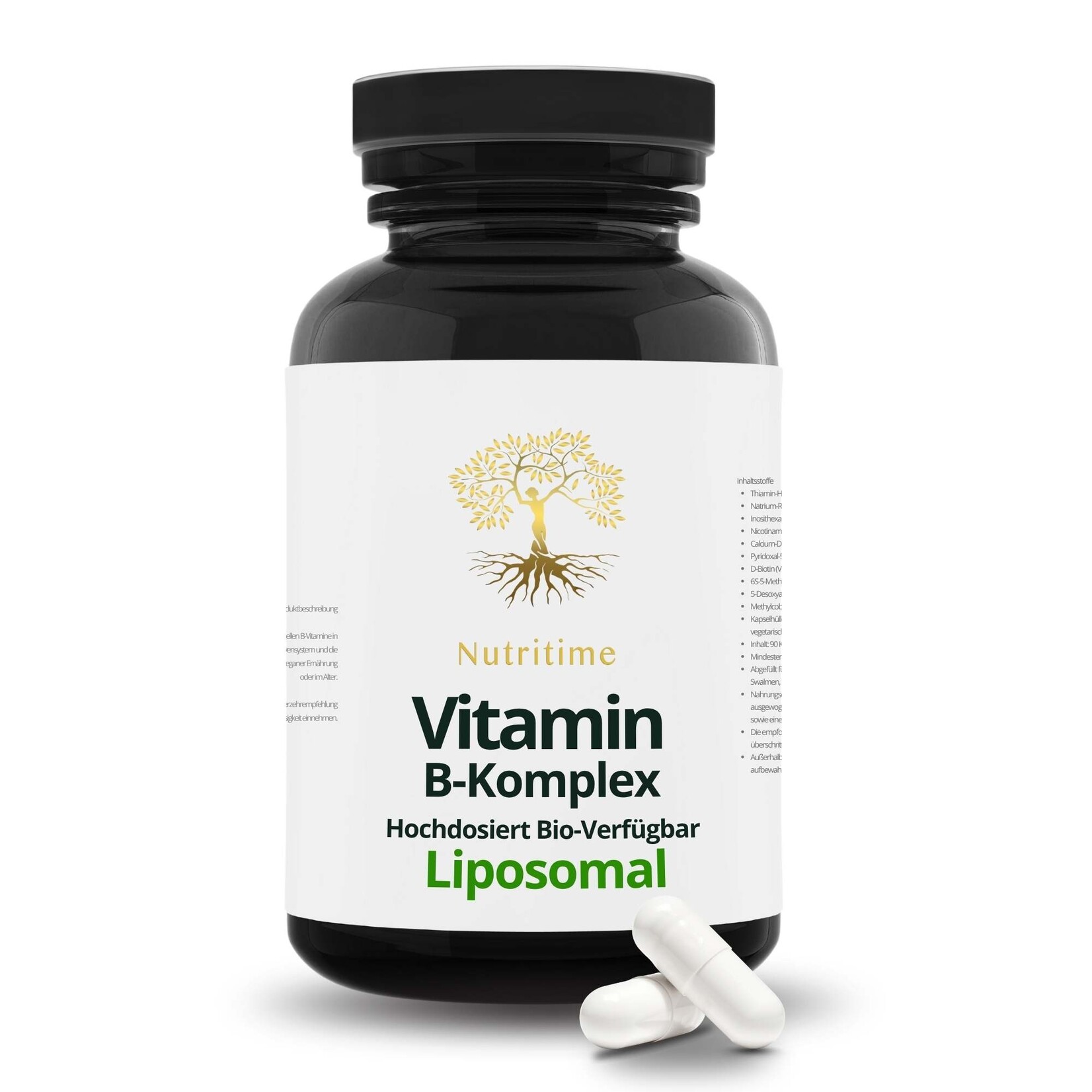 Nutritime Vitamin B-Komplex, Hochdosiert Bio-Verfügbar Liposomal