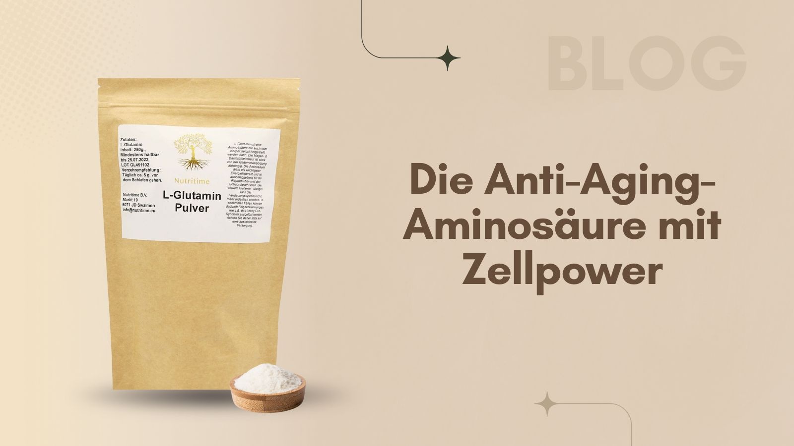 L-Glutamin: Die Anti-Aging-Aminosäure mit Zellpower