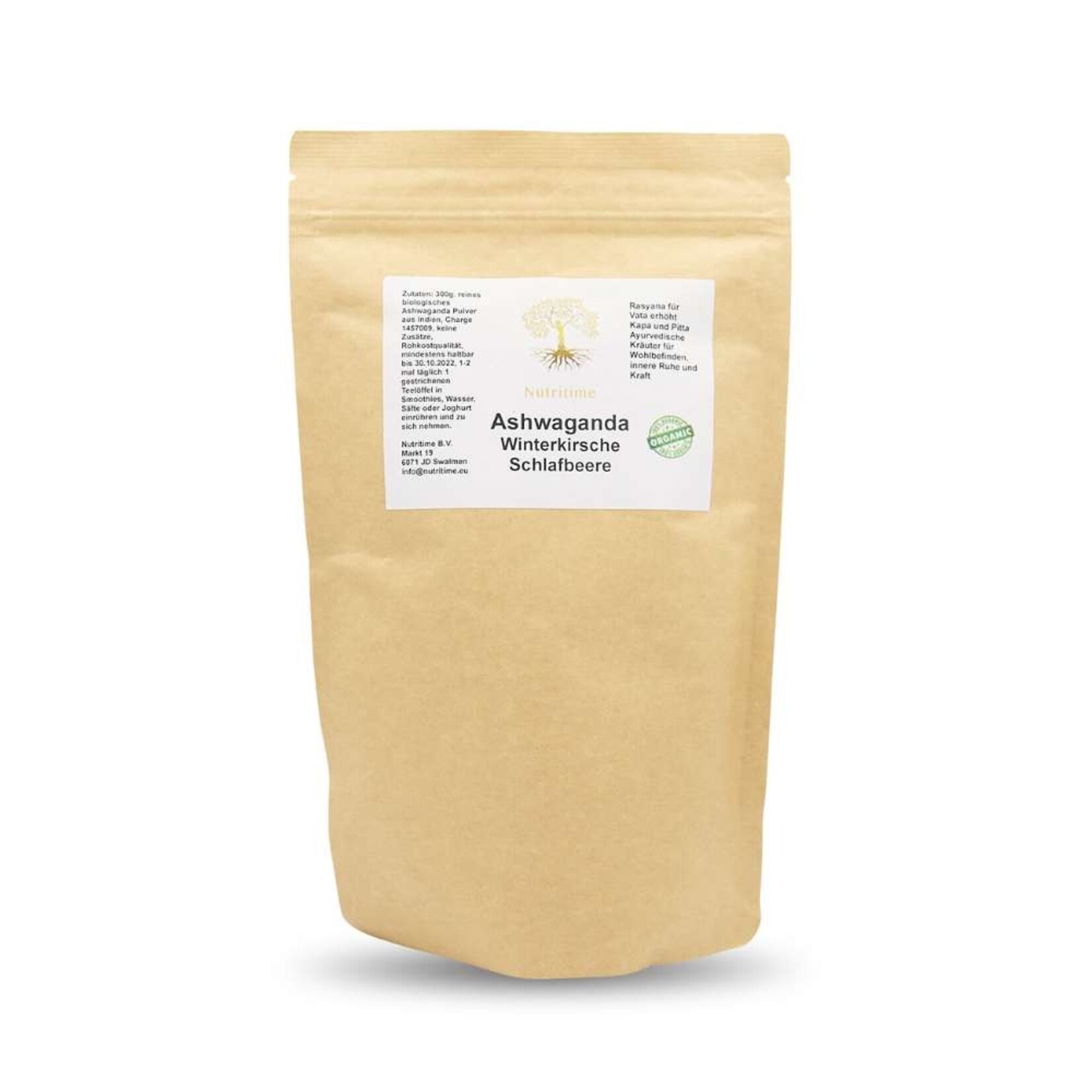 Nutritime Ashwagandha Pulver Winterkirsche Schlafbeere