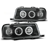 Koplampen dual halo rims geschikt voor Audi 80 B4 09 91-04 96 Angel Eyes zwart