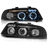Koplampen dual halo rims geschikt voor Audi A4 01 99-09 00 Angel Eyes zwart