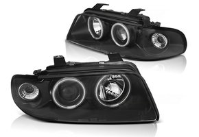 Koplampen dual halo rims geschikt voor Audi A4 11 94-12 98 Angel Eyes CCFL zwart