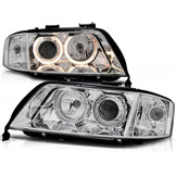 Koplampen xenon geschikt voor Audi A6 06 01-05 04 Angel Eyes chroom