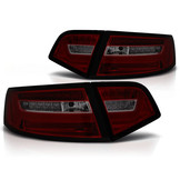 Achterlichten geschikt voor Audi A6 08-11 sedan rood smoke LED strip seq